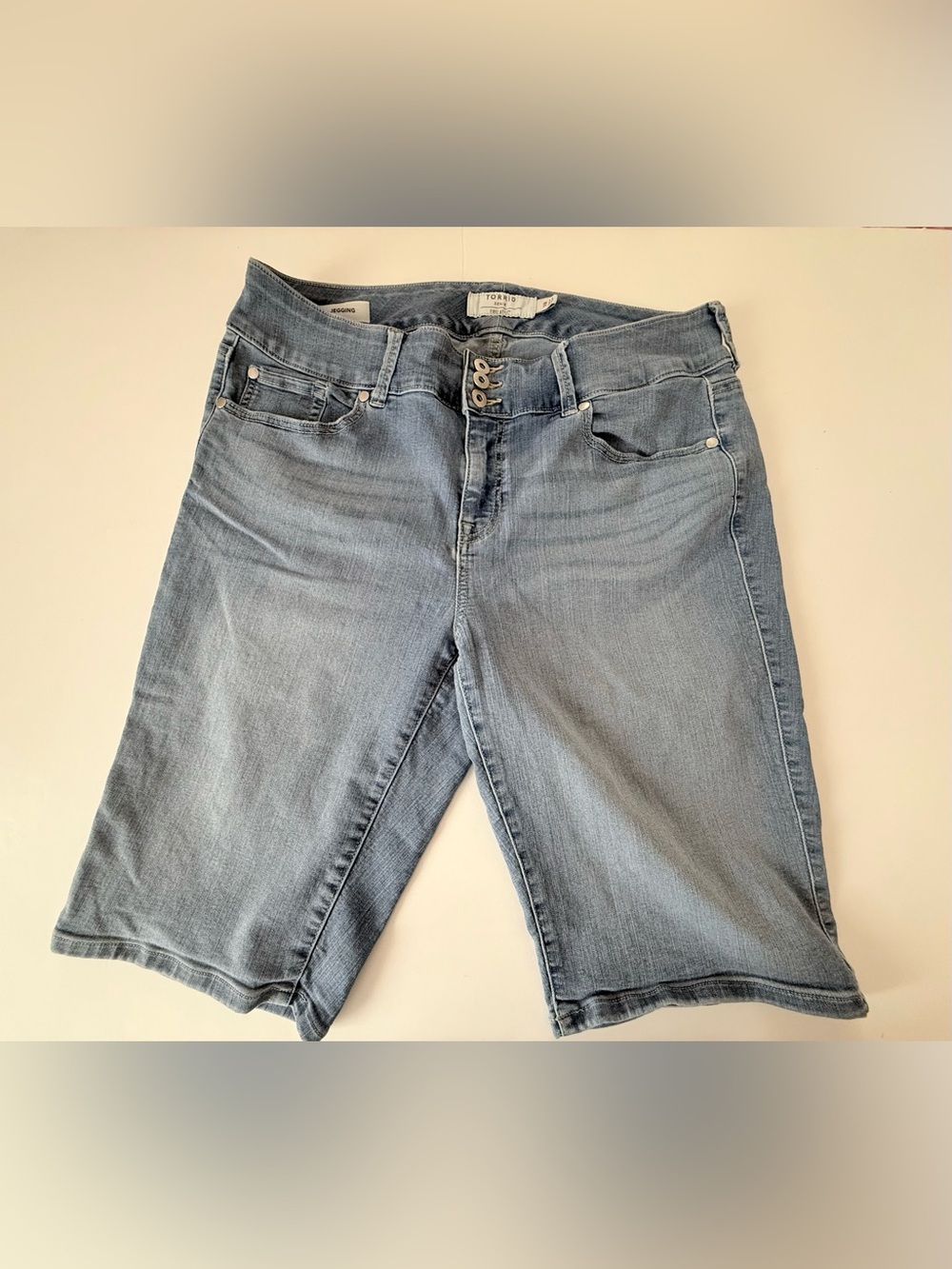 torrid Light Blue Denim Jegging Shorts